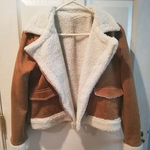 Biker jacket winter brown size XS